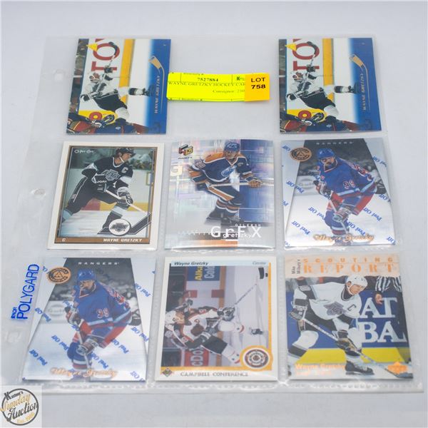 8 WAYNE GRETZKY HOCKEY CARDS