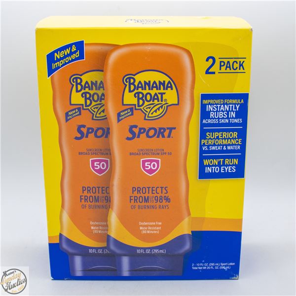 NEW BANANA BOAT SPORT SPF 50+ SUNSCREEN LOTION