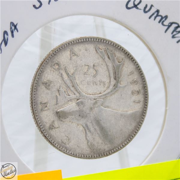CANADA 1951 SILVER QUARTER
