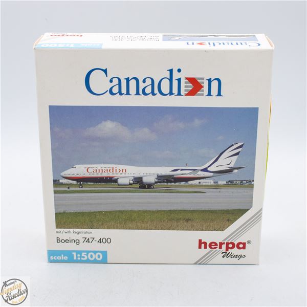 NEW HERPA CANADIAN BOEING 747-400 DIECAST MODEL
