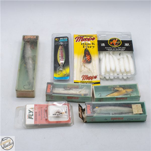 LOT OF BOXED FISHING LURES INCLUDING RAPALAS