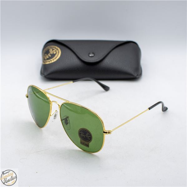 NEW RAY BAN CLASSIC AVIATOR SUNGLASSES IN CASE &