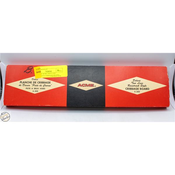 VINTAGE ACME TWO LANE RACETRACK CRIBBAGE BOARD