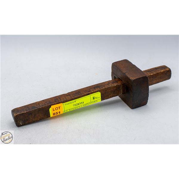ANTIQUE WOODEN CARPENTER'S MARKING GAUGE