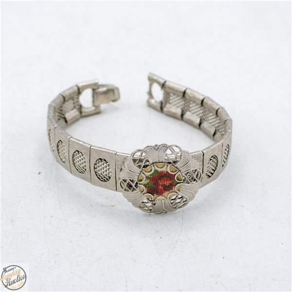 VINTAGE PETIT POINT EMBROIDERY BRACELET