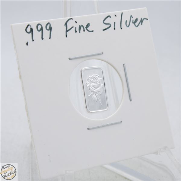 #4354-.999 FINE SILVER TOKEN WITH ROSE ON FRONT