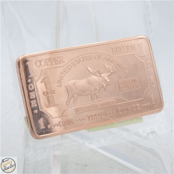 #4351-FINE .999 ONE TROY OUNCE COPPER WITH