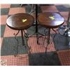 Image 1 : SET OF 2 SIDE WROUGHT IRON TABLES WITH