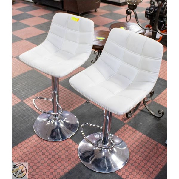 2 LEATHERETTE STOOLS 24" HIGH