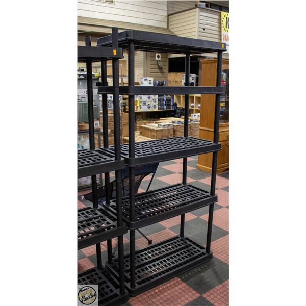 PLASTIC STORAGE SHELF H-73" W-18" L-36"