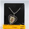 Image 1 : VINTAGE SILVER-TONE HEART PENDENT NECKLACE