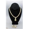 Image 1 : VINTAGE CORO GOLD TONE TEXTURED LINK NECKLACE