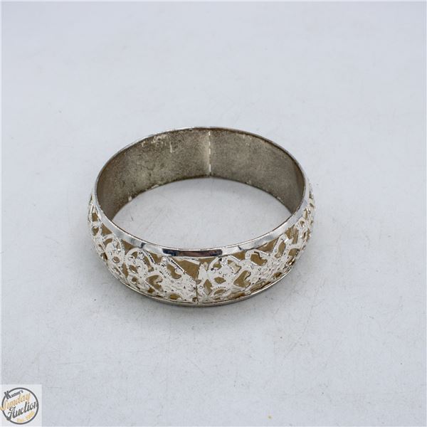 VINTAGE BRASS FILIGREE BRACELET WITH MIRROR CUFF