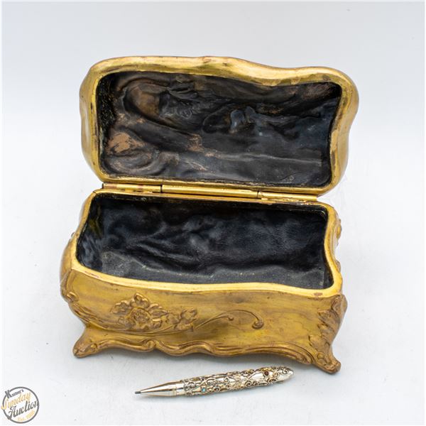 VINTAGE GOLD-TONE CAST METAL TRINKET