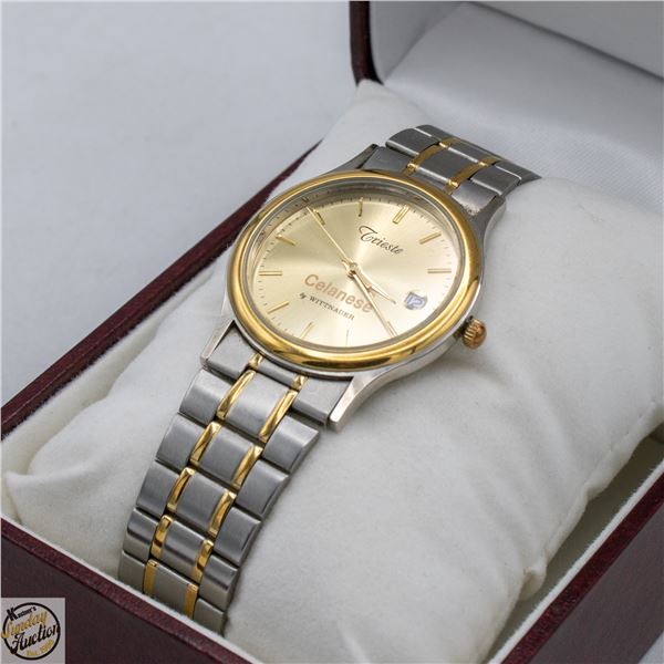 WITTNAUER TRIESTE WATCH CELANESE GOLD TONE
