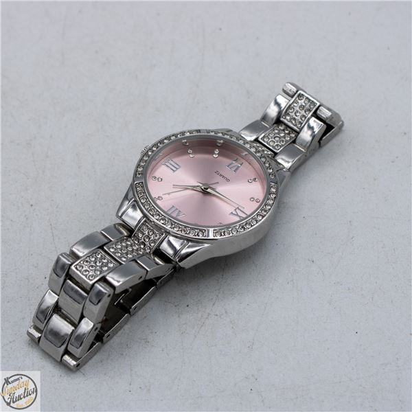 ACCTUTIME PINK LADIES QUARTZ DRESS WATCH