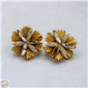 Image 1 : VINTAGE CORO GOLD TONE STARBURST EARRINGS