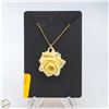 Image 1 : VINTAGE CARVED ROSE PENDANT FAUX IVORY