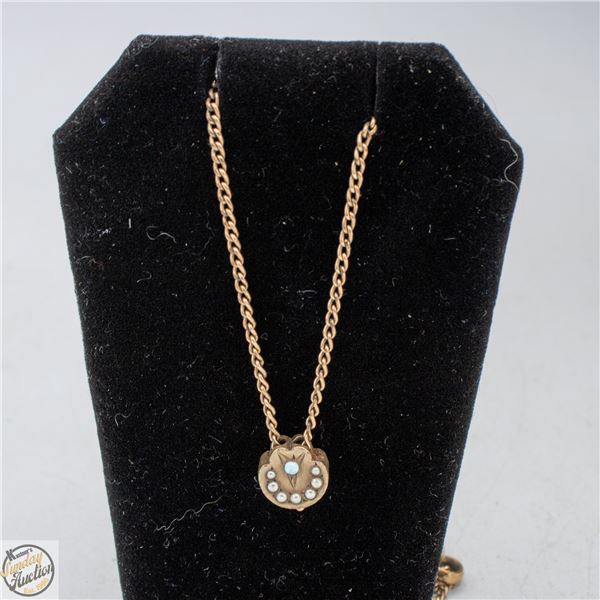 VINTAGE GOLD FILLED STARBURST PENDANT NECKLACE