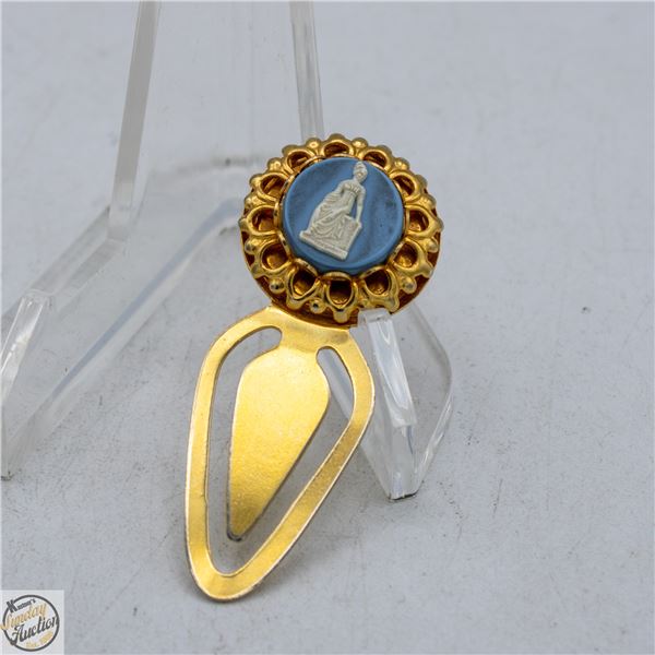 VINTAGE GOLD-TONE CAMEO BOOKMARK