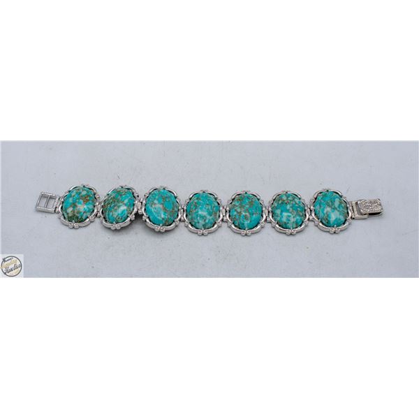 EXEX BY CLAUDIA AGUDELO SILVER-TONE TURQUOISE