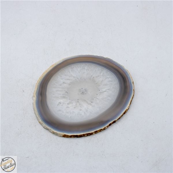 VINTAGE POLISHED GEODE AGATE SLICE- 4" X 3.5