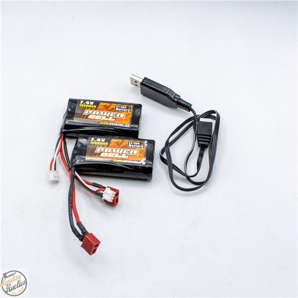 PAIR OF 7.4V POWER CELL BATTERIES (FOR REMOTE CAR)