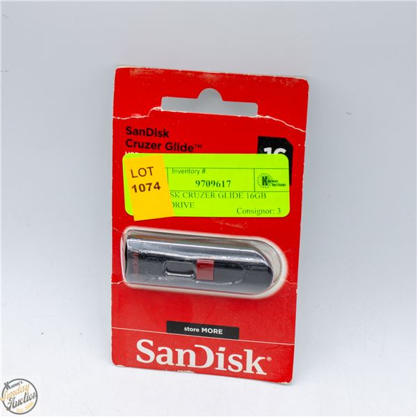 SAN DISK CRUZER GLIDE 16GB FLASHDRIVE