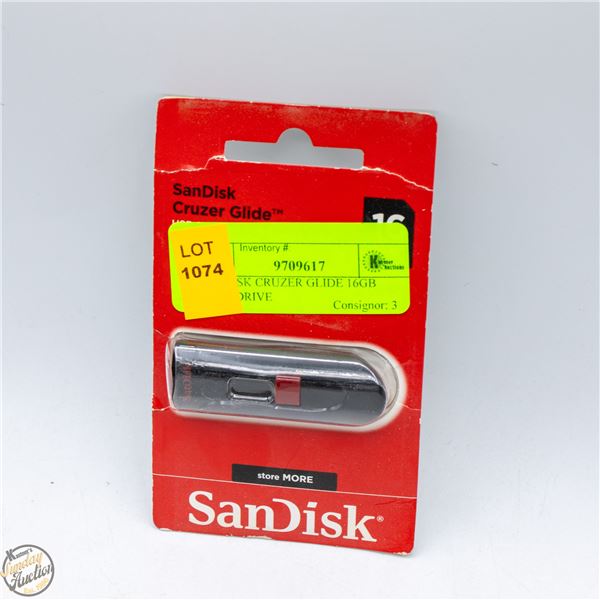 SAN DISK CRUZER GLIDE 16GB FLASHDRIVE