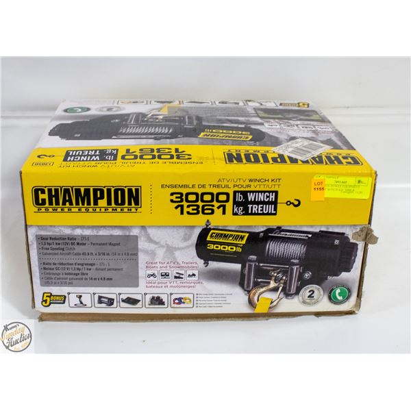 CHAMPION POWER EQUIPMENT ATV/UTV WINCH KIT 3000LB