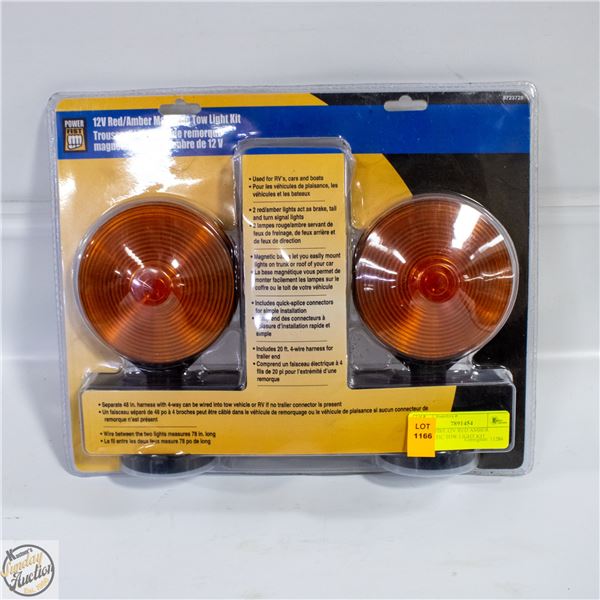 POWERFIST 12V RED AMBER MAGNETIC TOW LIGHT KIT