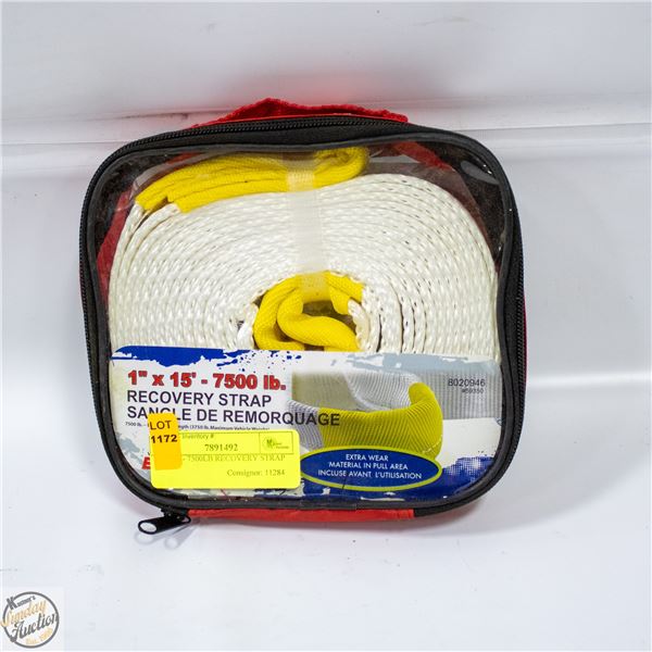 1" X 15' - 7500LB RECOVERY STRAP