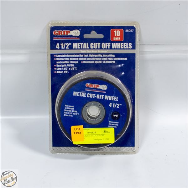 GRIP 10 PACK METAL CUT OFF WHEELS 4.5"