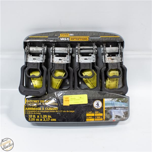TUNE IT RATCHET TIE DOWN STRAPS 4PK