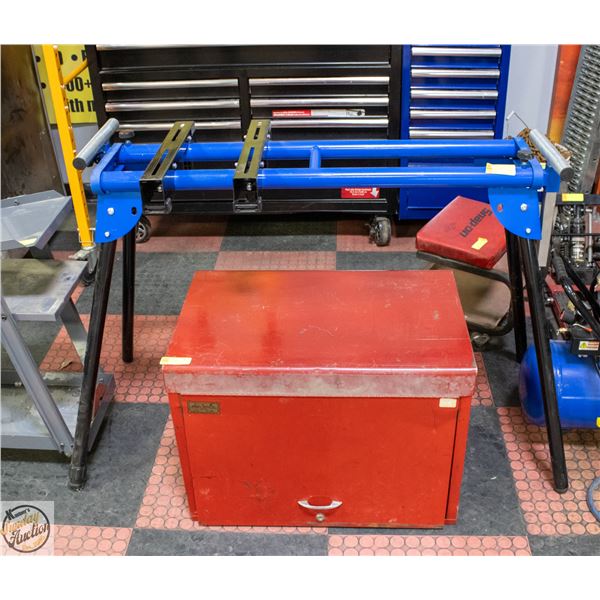SAW TABLE STAND WITH ROLLING EXTENSIONS