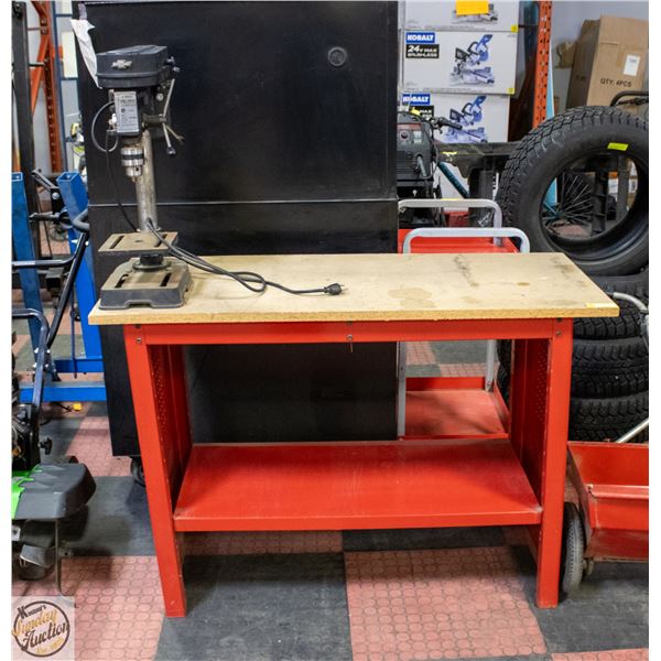 4' X 20" X 33.5" WORK BENCH WITH DRILL PRESS