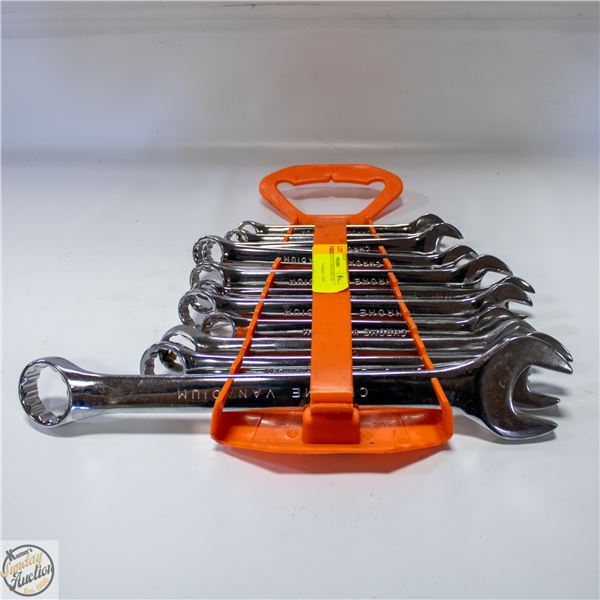 SET OF CRESCENT WRENCHES ON HOLDER