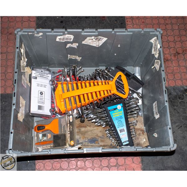 TOTE WITH ASSORTED WRENCH INCOMPLETE SETS