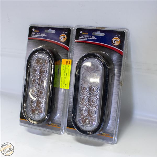 2 NEW PROGRADE OVAL LIGHT 10 RED LED/