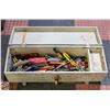 Image 1 : WOODEN TOOL BOX FILLED WITH TOOLS