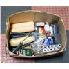 Image 1 : BOX W/ NEW PAINT BRUSHES, ROLLERS+MORE