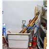 Image 1 : LARGE BIN OF YARD TOOLS