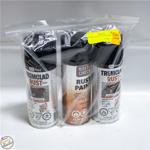 3PK RUSTOLEUM/RUSTCHECK PAINT