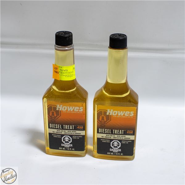 2 BOTTLES OF HOWES DIESEL TREAT DIESEL CONDITIONER