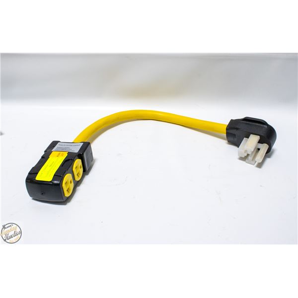 CONVERTER RANGE PLUG TO TWO 20A 120V RECEPTACLES