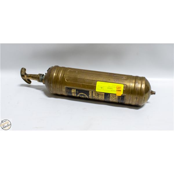 ANTIQUE BRASS FIRE EXTINGUISHER