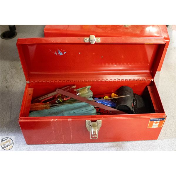 MASTERCRAFT TOOLBOX WITH VARIOUS TOOLS