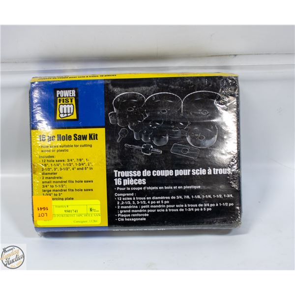 SEALED POWERFIST 16PC HOLE SAW KIT