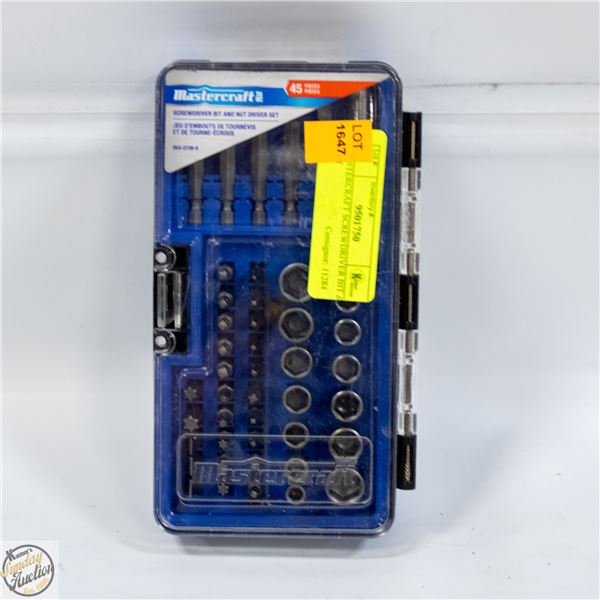 MASTERCRAFT SCREWDRIVER BIT & NUT