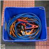 Image 1 : BLUE RECYCLE BIN WITH BOOSTER CABLES